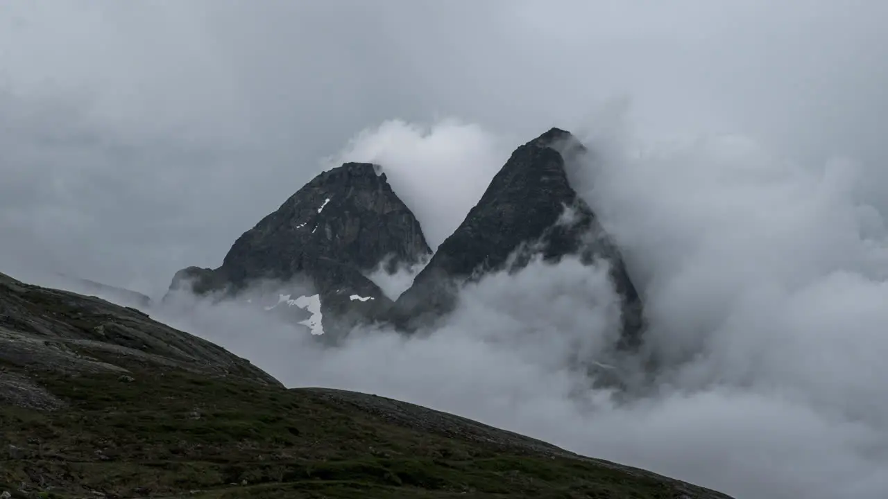 Dramatic clouds form over Norwegian Mountains