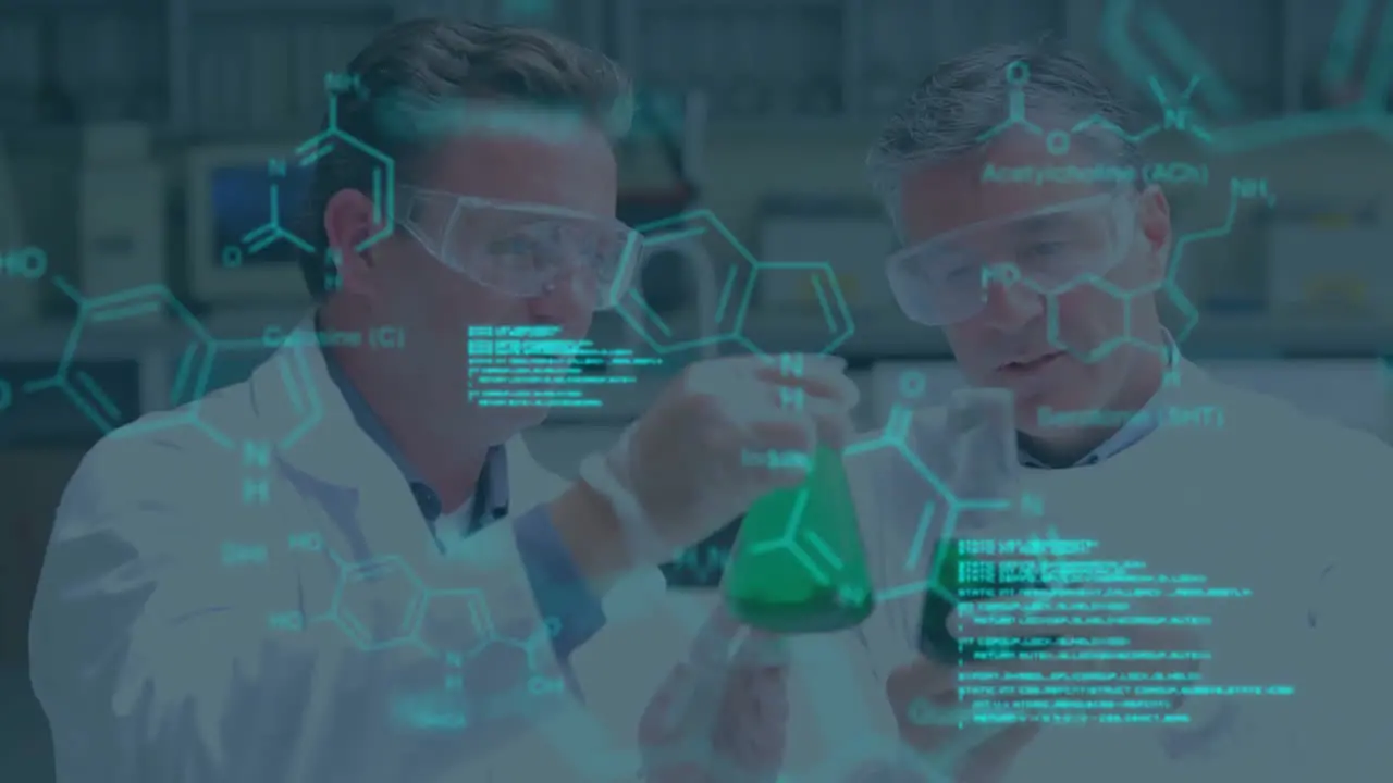 Animation of scientific data processing over diverse scientists in laboratory