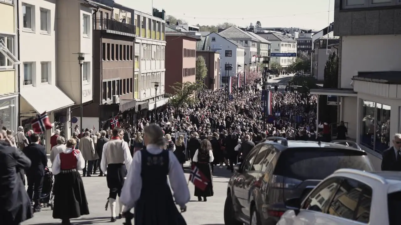 Parade of Institution day in Norway handheld view