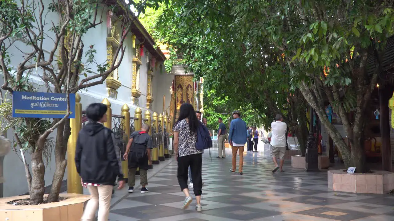 Walking peacefully through Doi Suthep Temple in Chiang Mai Thailand