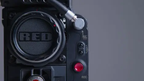 Sliding Close Up Shot of RED Dragon Cinema Camera