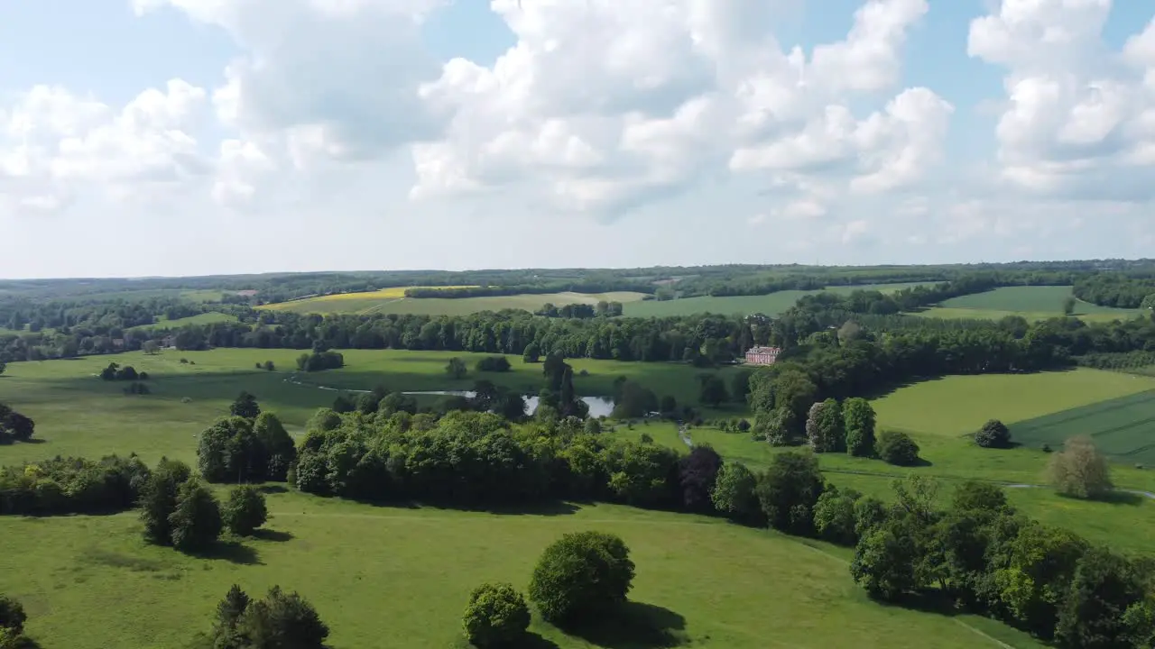 4K drone video of the village of Bridge near Canterbury with countryside scenery