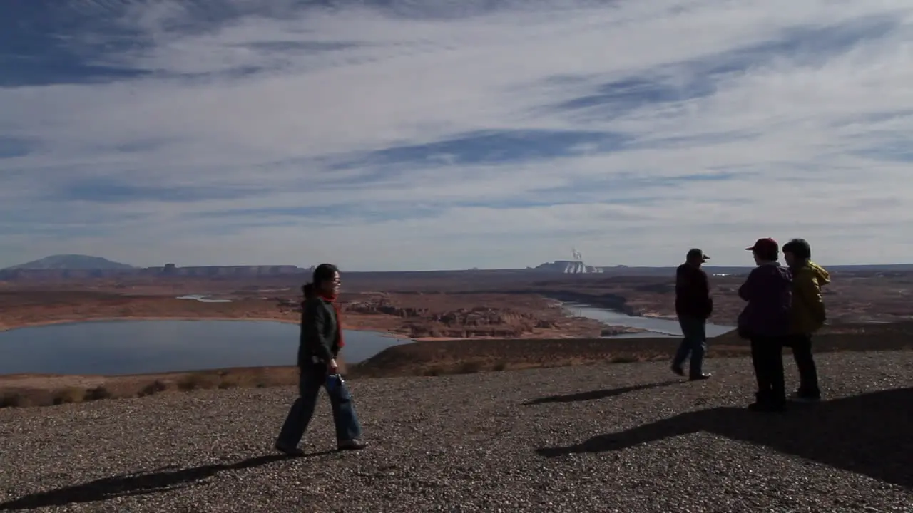 Arizona Bridge Lake Powell with tourists