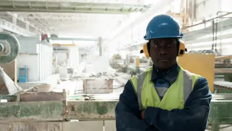 Man in a marble factory