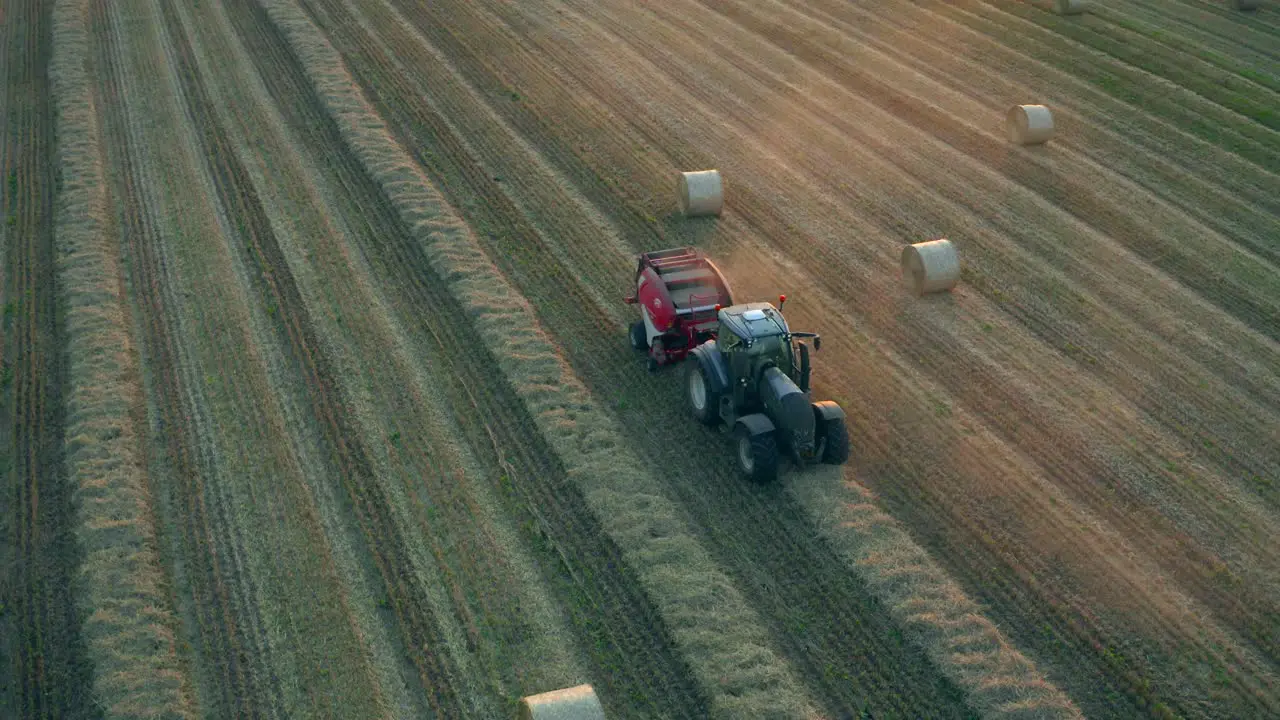 Tractor Baling Straw