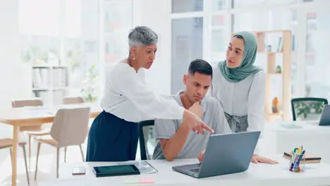 Team women and man in modern office