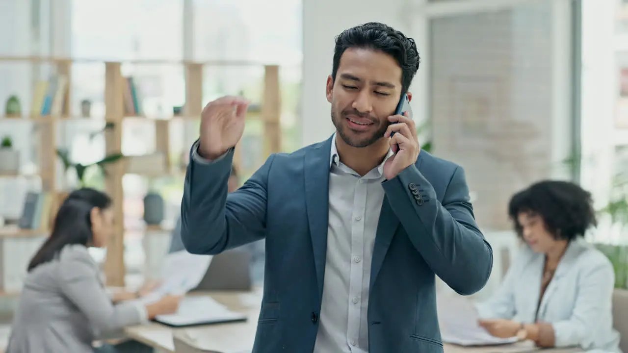 Businessman phone call and conversation