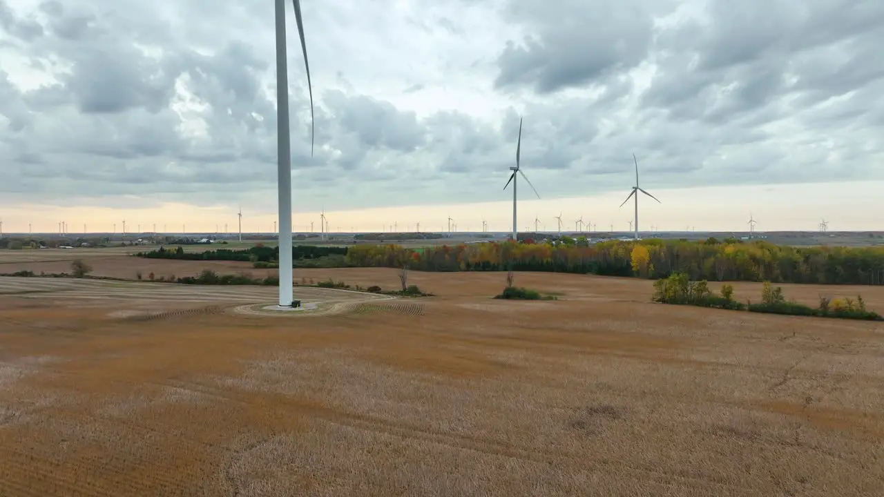 Wind Turbines churning away in a crop field