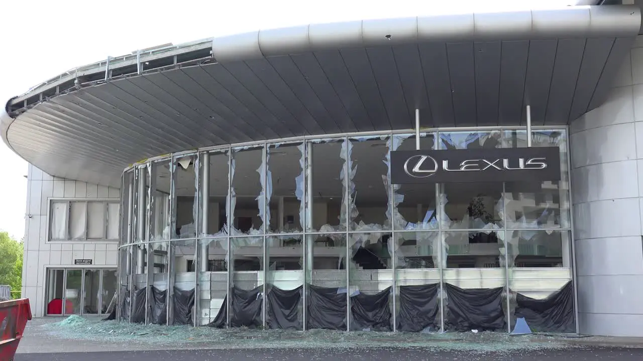 A Lexus Dealer Is Heavily Shelled And Bombed By Russian Forces In Saltivka Kharkiv Ukraine