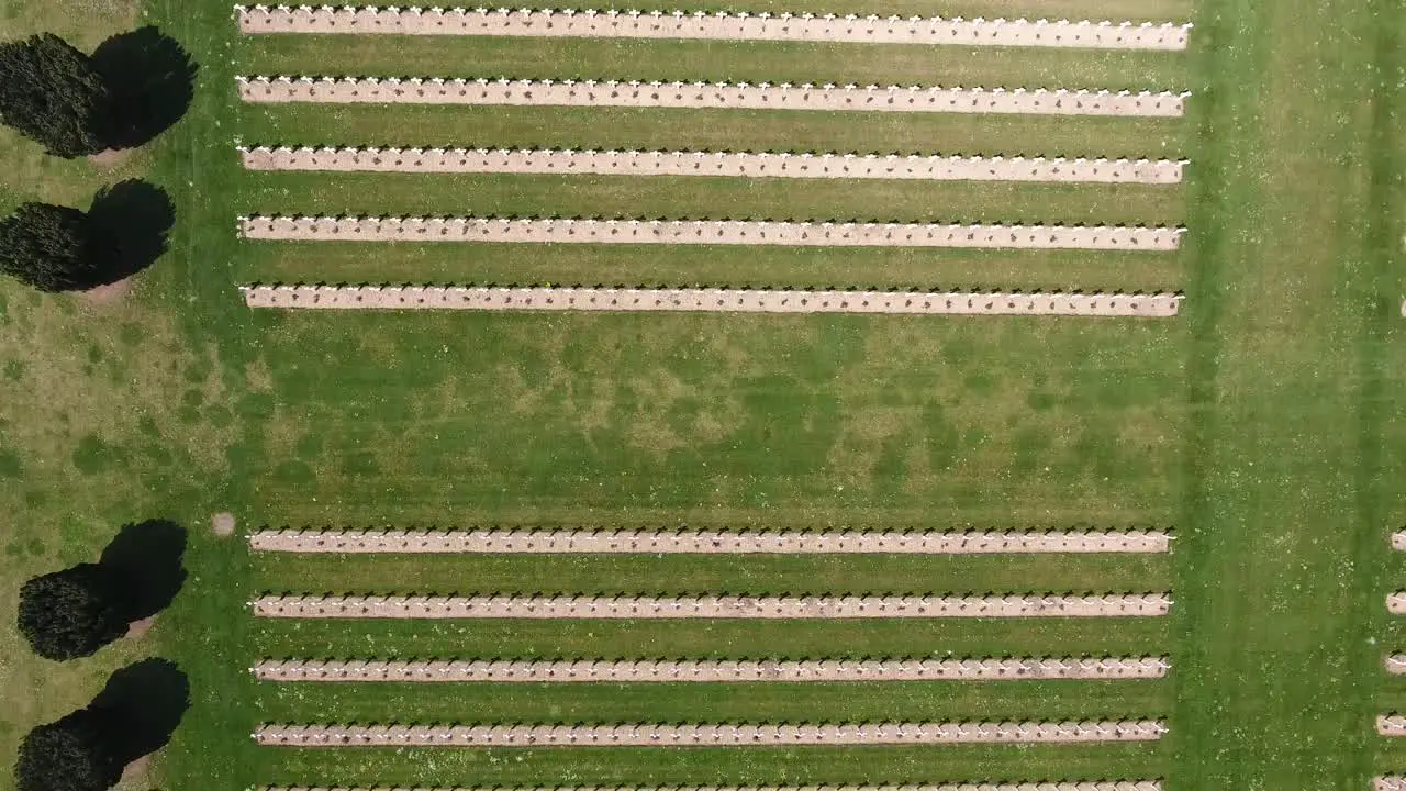 Vertical view of a cemetery in verdun ww1 Douaumont France