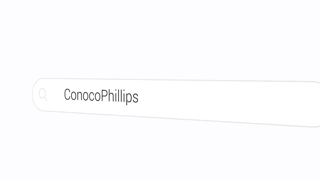 Typing ConocoPhillips on the Search Engine