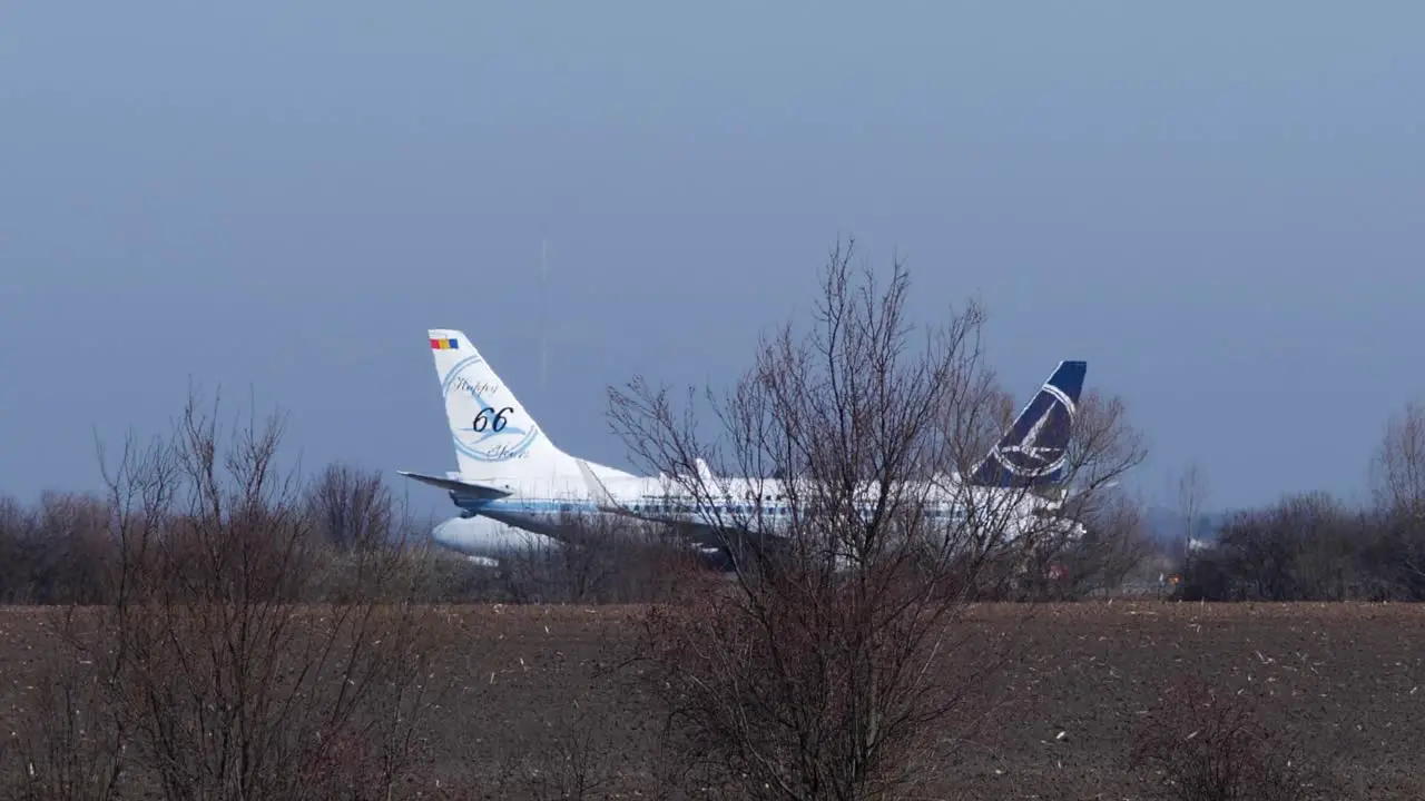 Airplanes Preparing For Departure On Small Airport