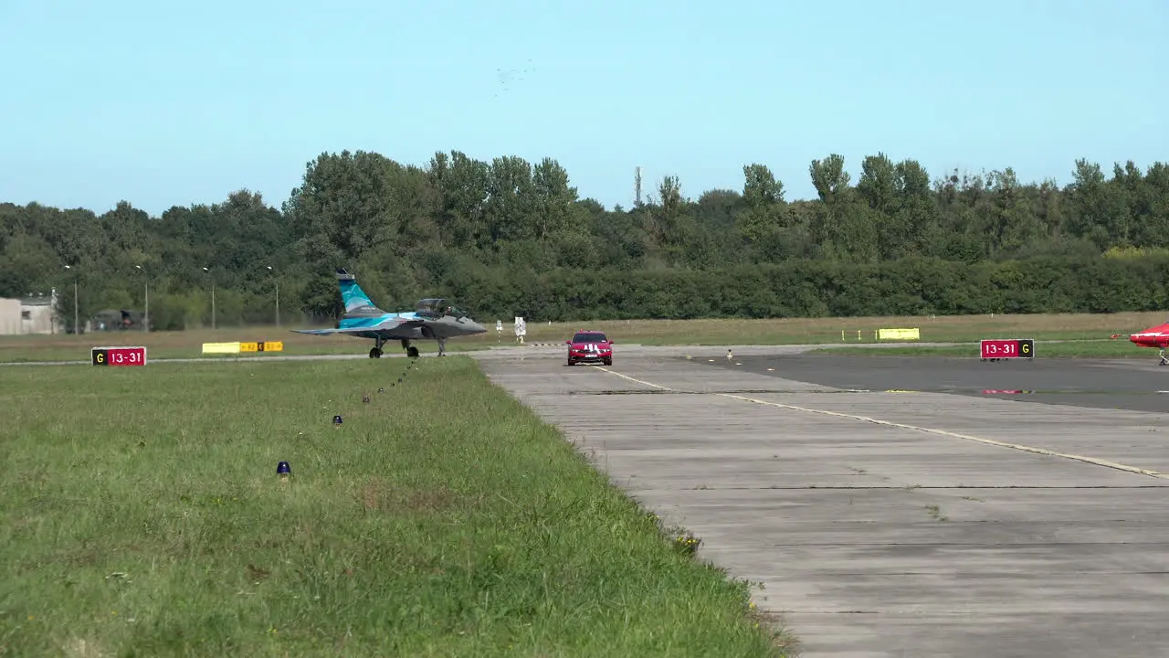 French Air Force Rafale Solo Display On The Taxiway During The LOTOS Gdynia Aerobaltic Airshow 2021 In Poland