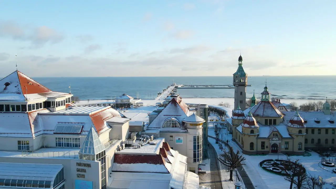 Castle kingdom of Sopot Poland during christmas winter