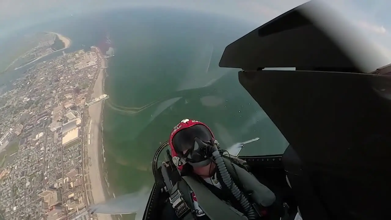 Us Air Force Cockpit Footage Of Thunderbird Jet Fighter Plane Aerial Team Supports Covid-19 First Responders