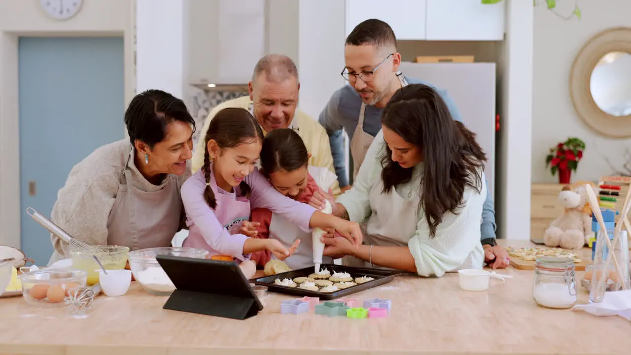 Tablet cookie decoration or happy family baking