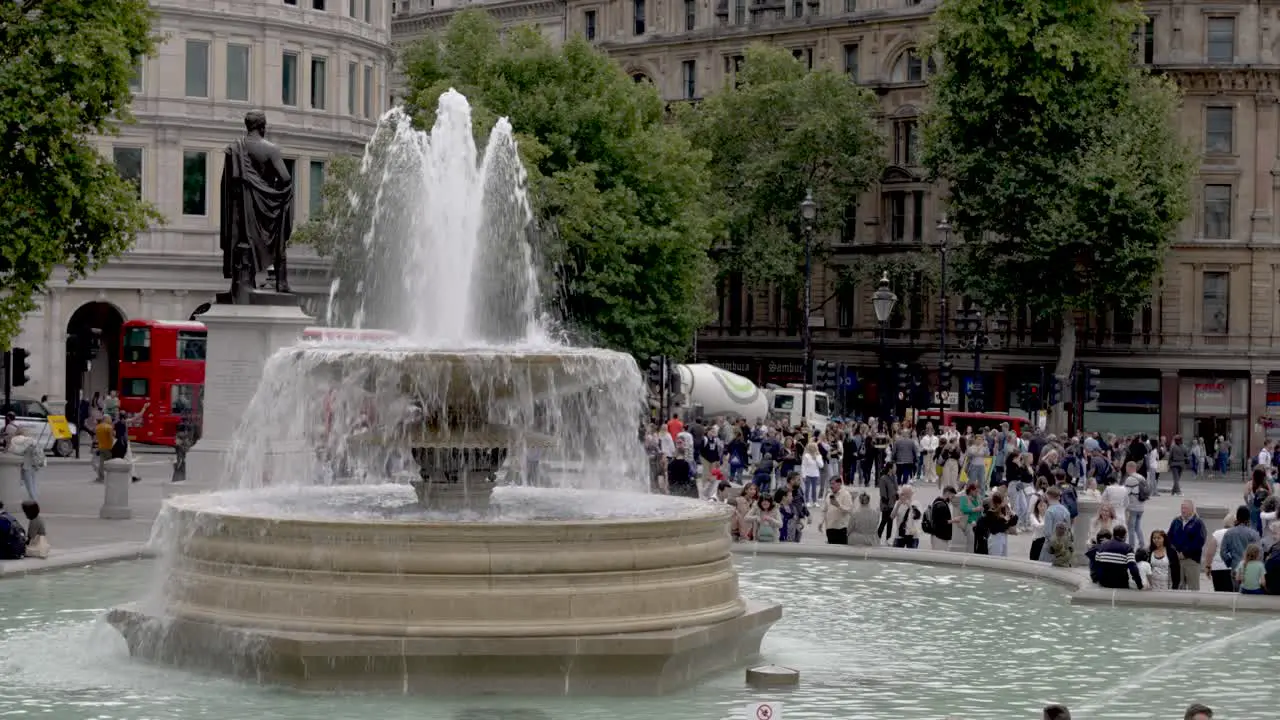 Trafalgar Square fountain and Henry Havelock statue London England