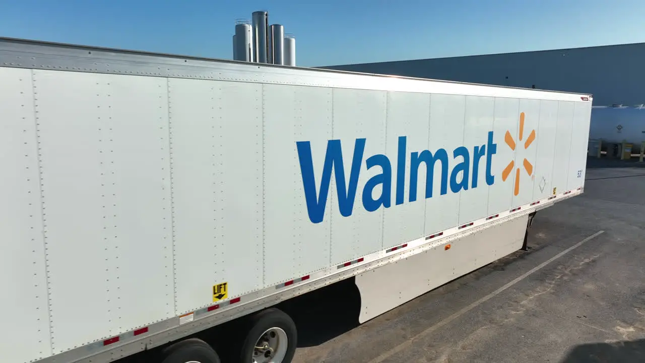 Walmart trailer parked at distribution center