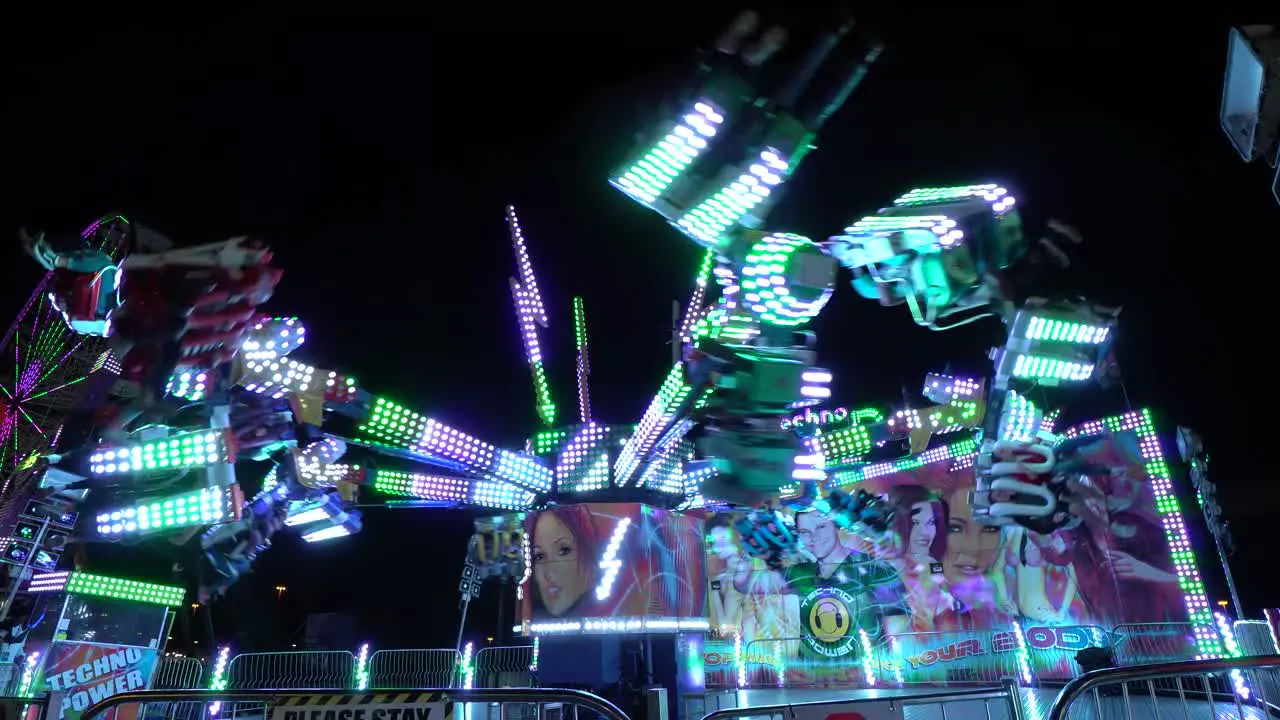 Fair Ride With Lights at Night at The Florida State Fairground