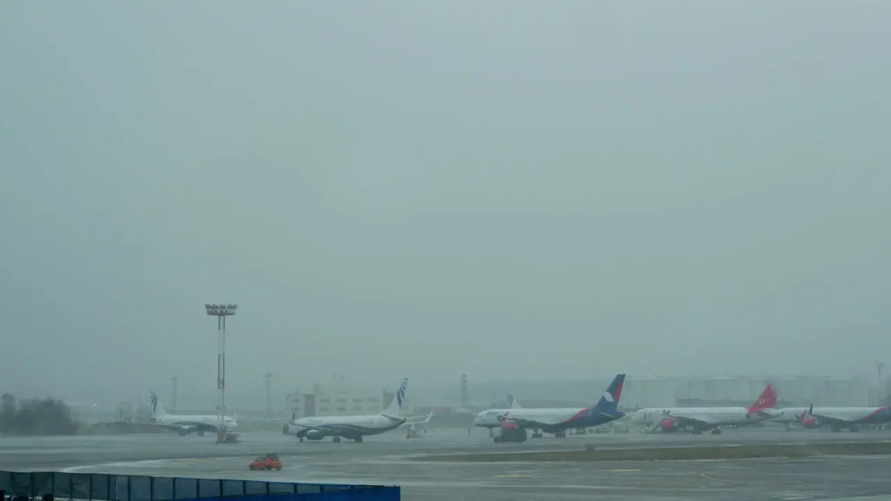 Timelapse of Domodedovo Airport on winter day Moscow