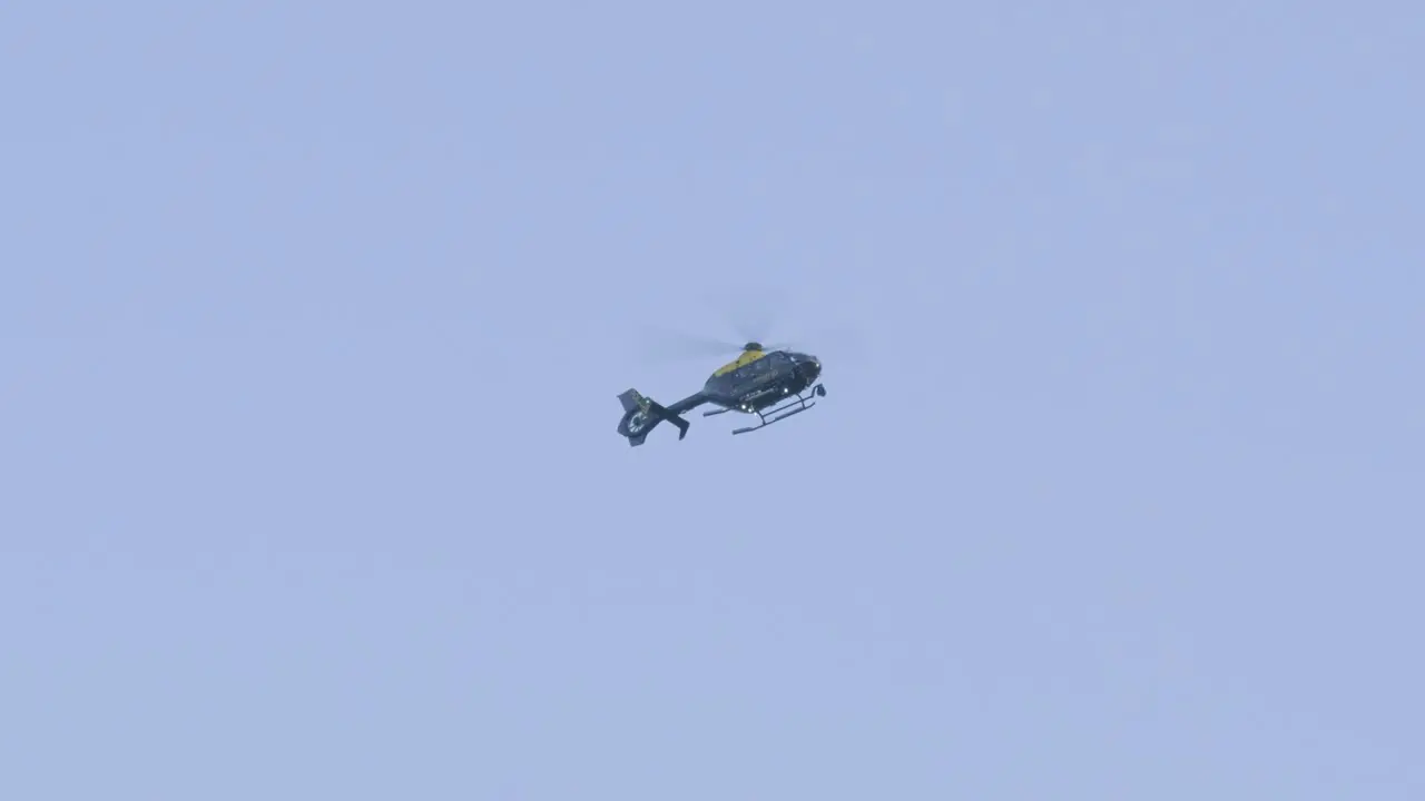 Police Scotland Helicopter hovering above climate change protests