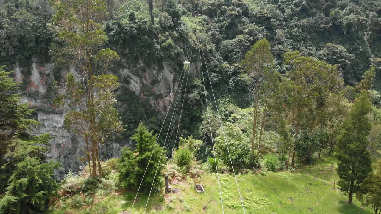 Aerial view of cable car in Tolima Colombia