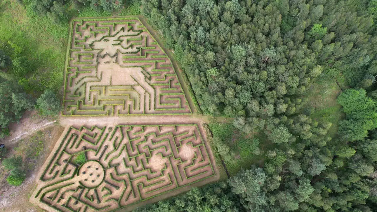 Deer-shaped maze garden Aerial View