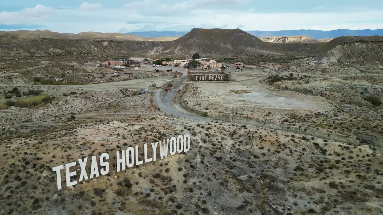 Texas Hollywood Tabernas Desert Film Set Fort Bravo in Almeria Andalusia Spain Aerial