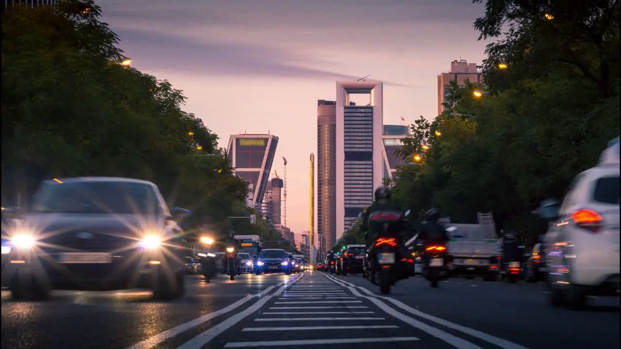 Timelapse of sunset in madrid