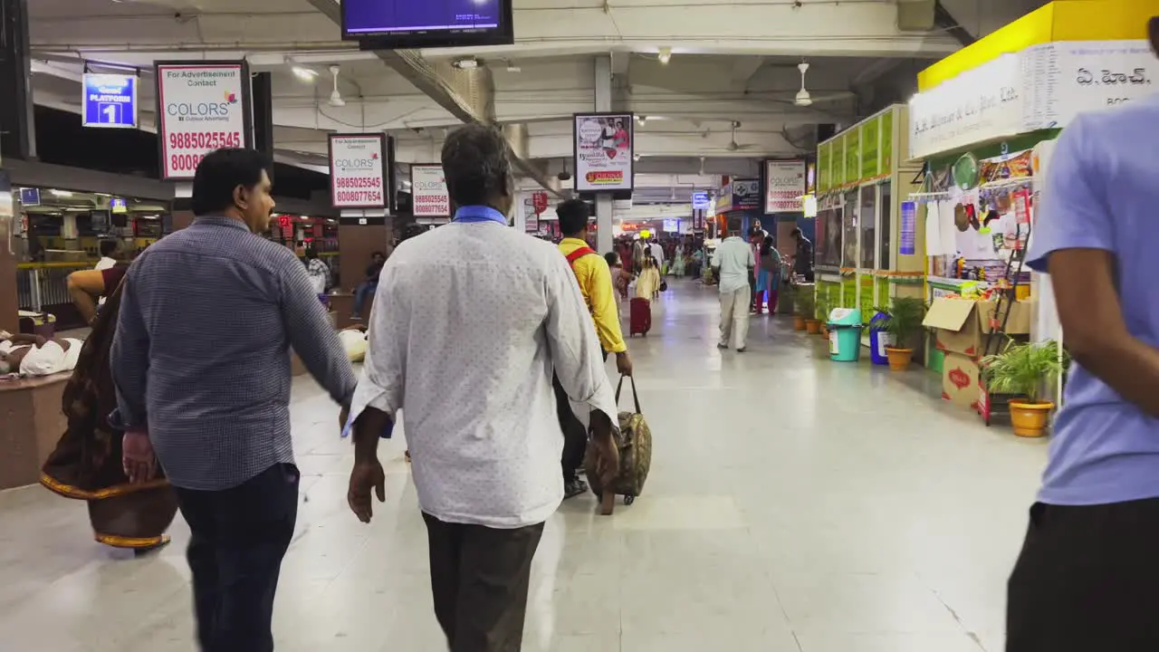 People walking at the Hyderabad railway station