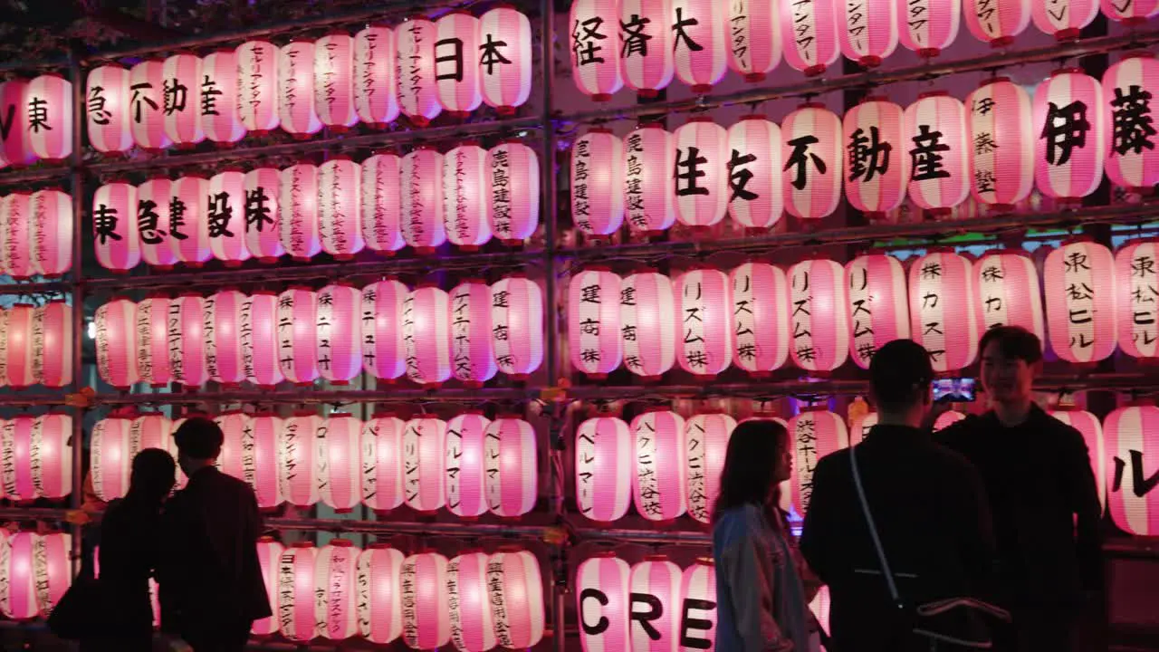 People Take Photos and Enjoy the Evening along Sakura Road