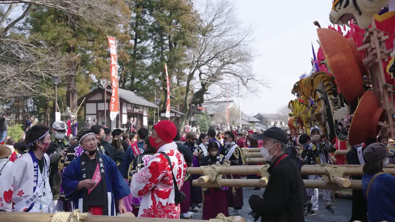 Japanese Locals Socialize at Year of Tiger Sagicho Festival