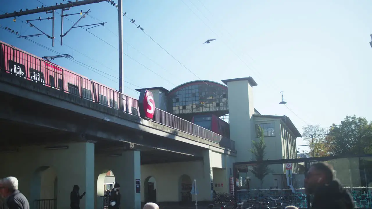 Nørrebro Station with trains in Copenhagen Denmark