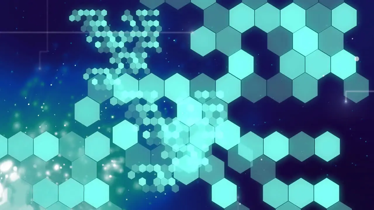 Animation of hexagons over light spots