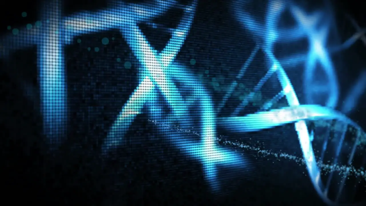 Animation of blue strands over black background