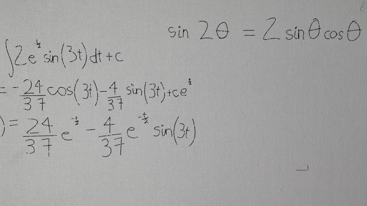 Animation of mathematical data processing over grey background