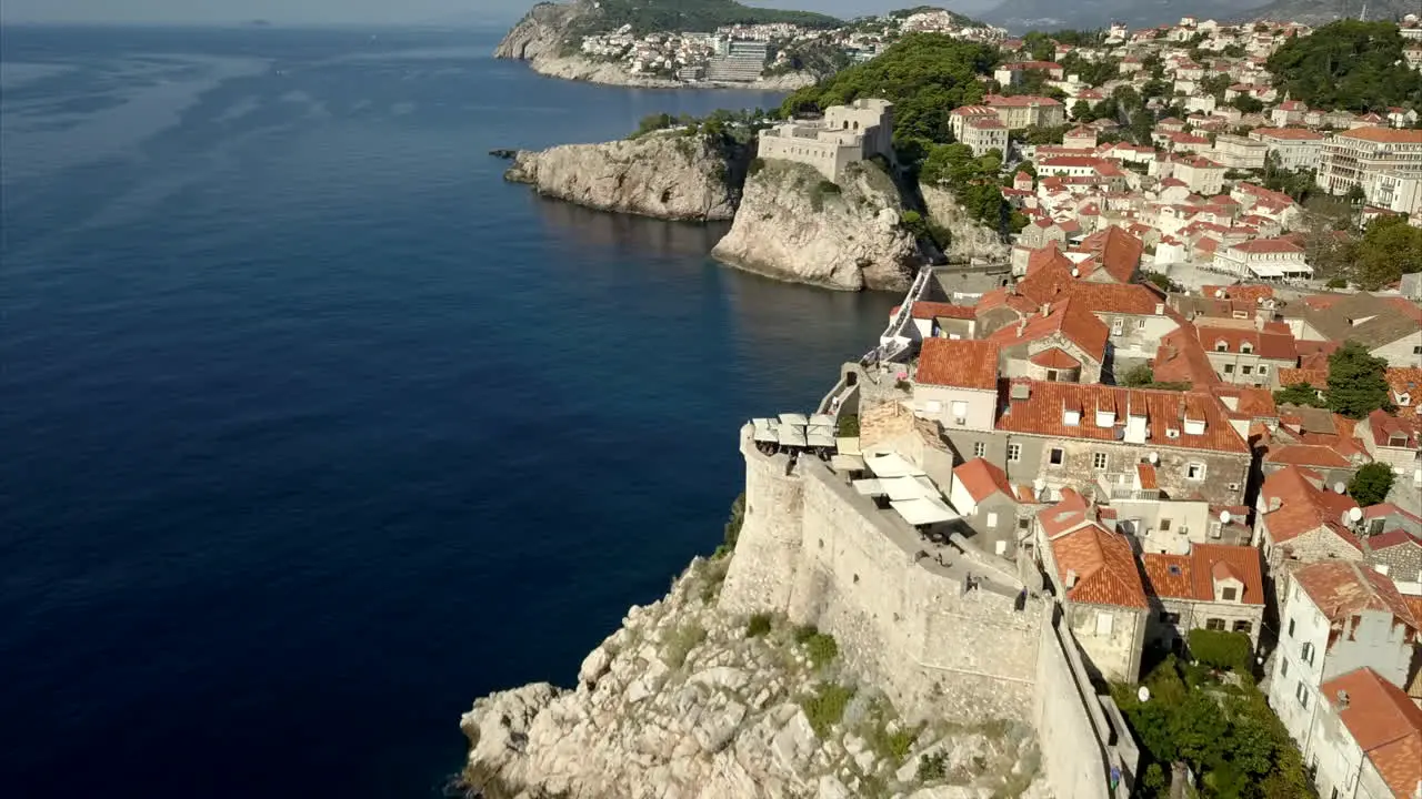 Dubrovnik Old Town city walls and coast line