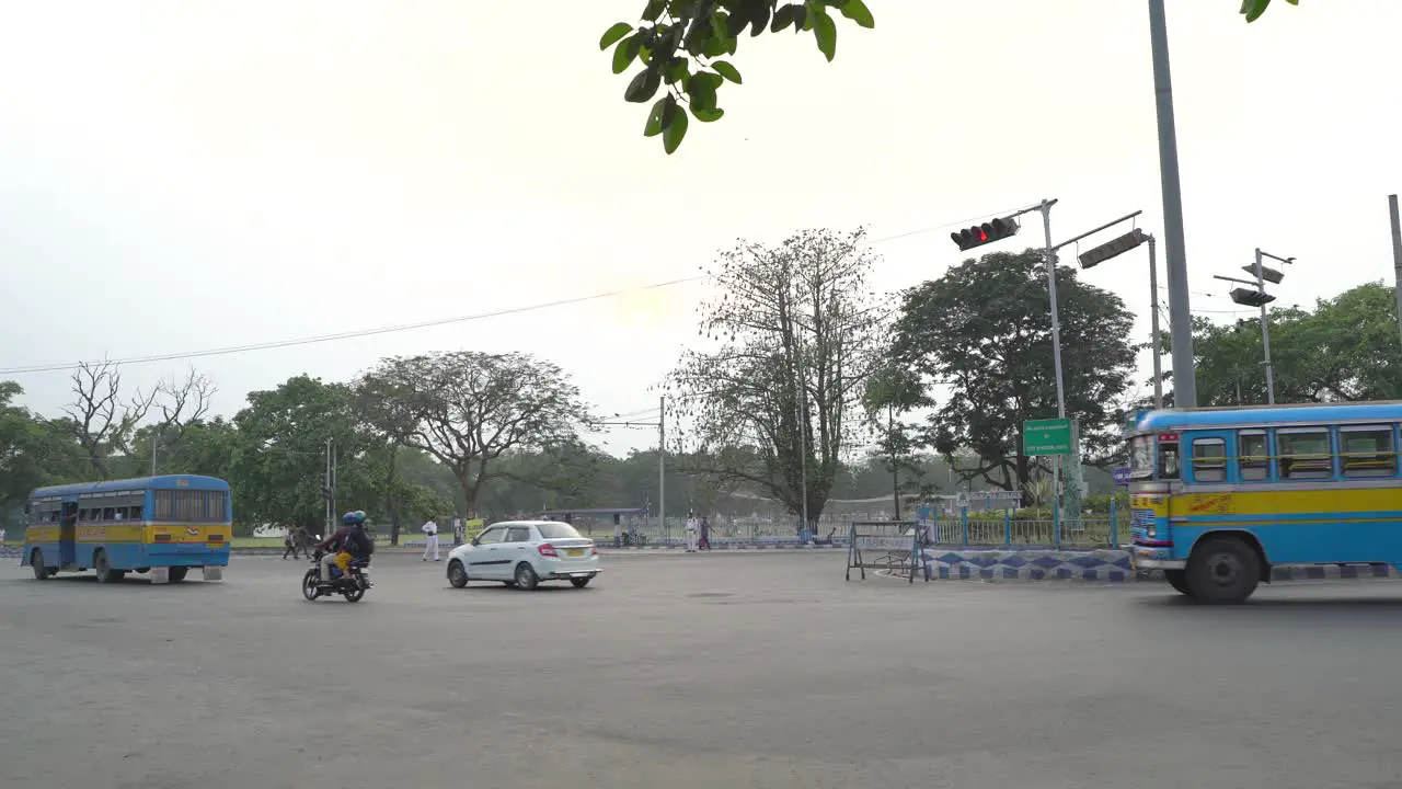 Vehicles passing through Kolkata roads