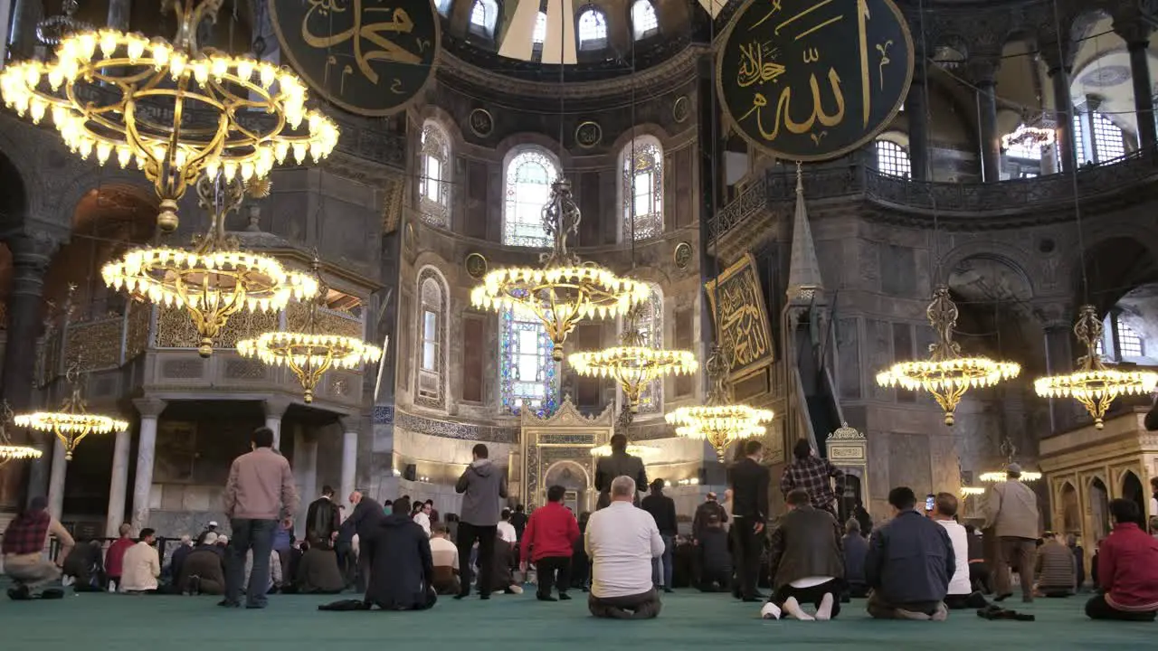 People Prayer in Hagia Sophia