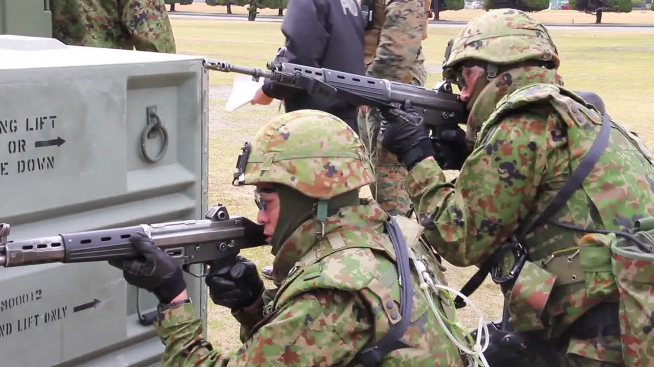 A Marine Swat Team Performs A Simulated Hostage Rescue Mission 1