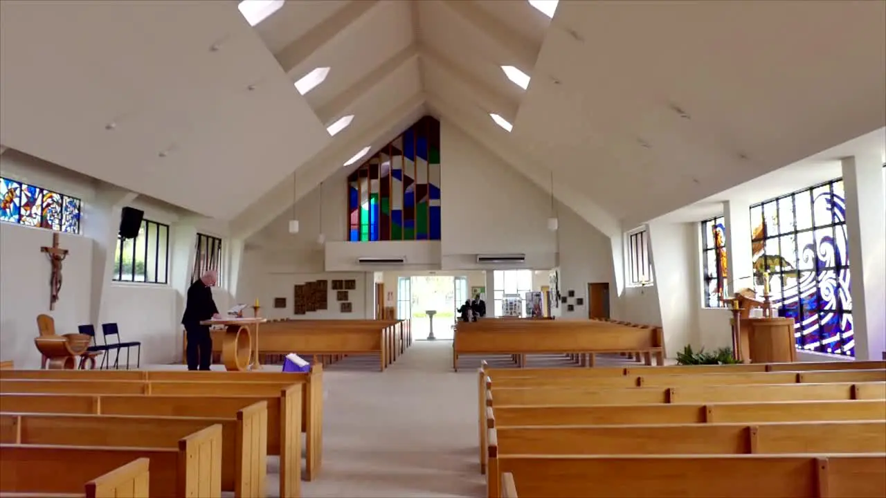 Auckland New Zealand Jan 1st 2019 shot of religious christian or catholic chapel and altar for worshippers