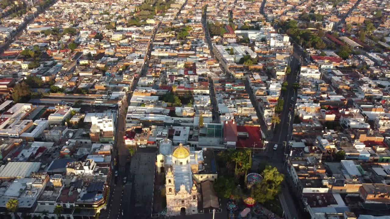 Church of Aguascalientes Mexico with a panoramic shot of the entire city