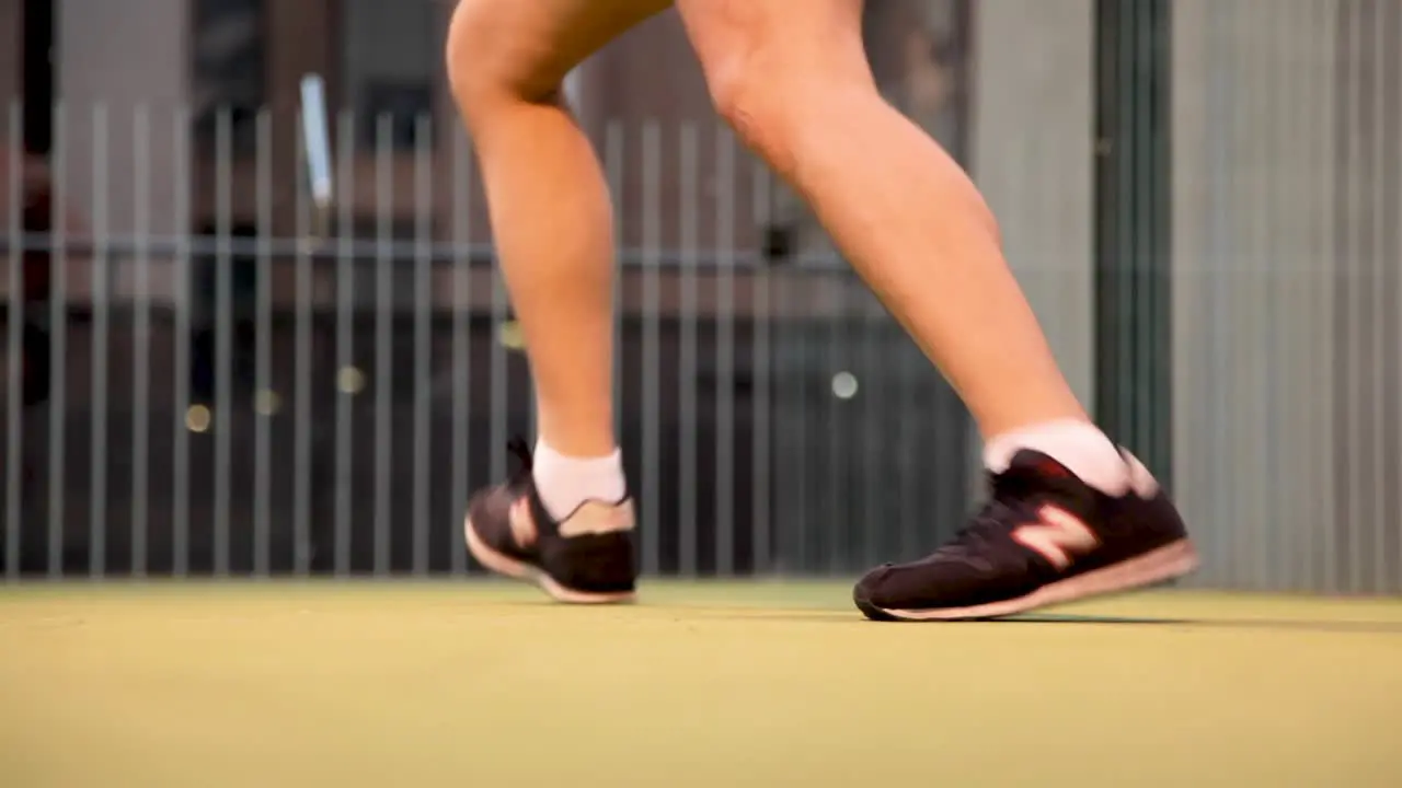 Close up on Man's Feet Playing Padel