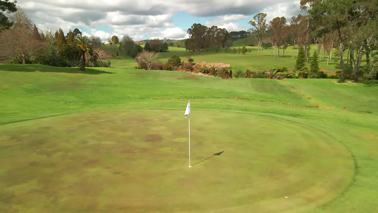 Saturday morning flying above golf course in New Zealand