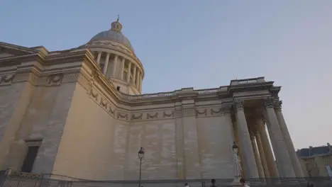 Exterior Of The Pantheon Monument In Paris France With Tourists Shot In Slow Motion 2