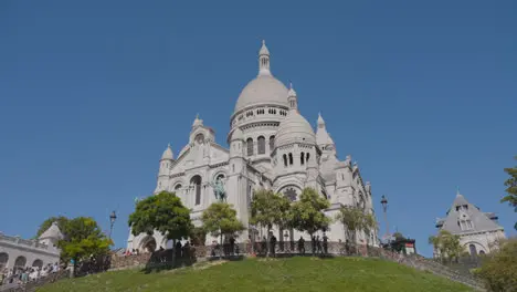 Exterior Of Sacre Coeur Church In Paris France Shot In Slow Motion 4