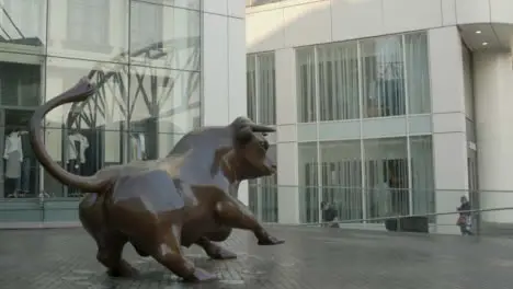 Iconic Bull Statue outside Shopping Mall in Birmingham 