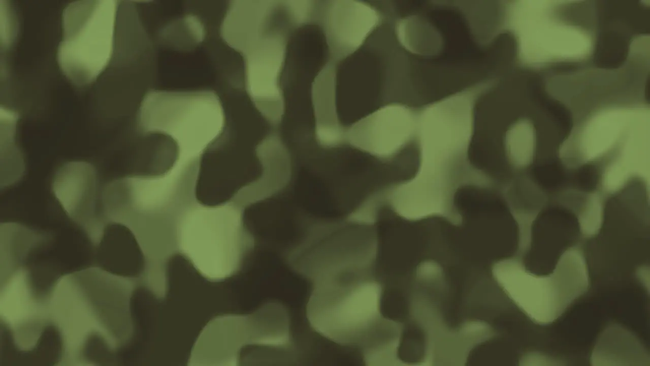 Looping animations of a muted green and gray liquid camouflage like pattern