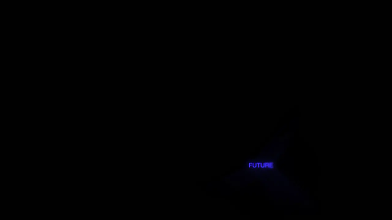 Motion of neon text Future in dark background 2