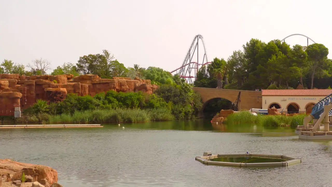 Tranquil View Of Nature At Mediterrania In Port Aventura Amusement Theme Park And Resort Near Salou Costa Dorada Spain